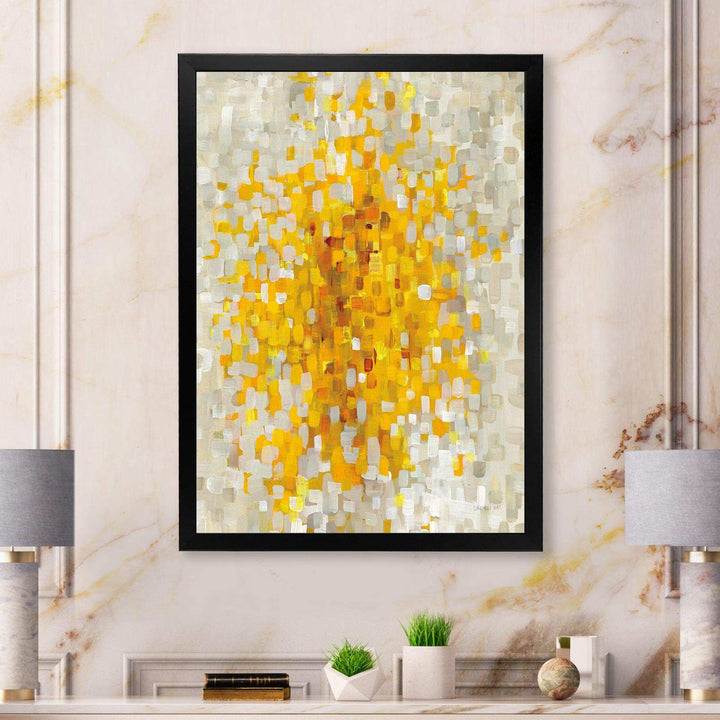Glam Yellow Explosion Blocks - Modern Living Room Wall Decor