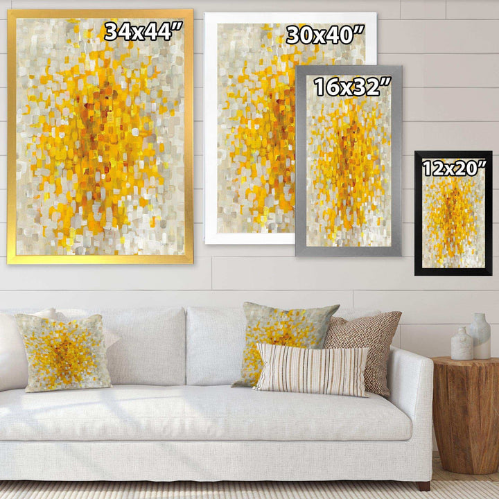 Glam Yellow Explosion Blocks - Modern Living Room Wall Decor