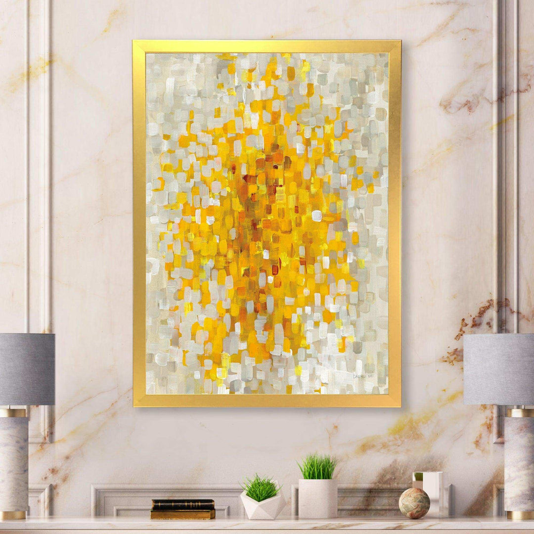 Glam Yellow Explosion Blocks - Modern Living Room Wall Decor