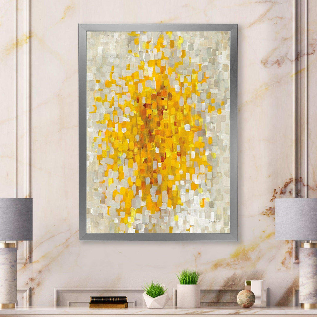 Glam Yellow Explosion Blocks - Modern Living Room Wall Decor