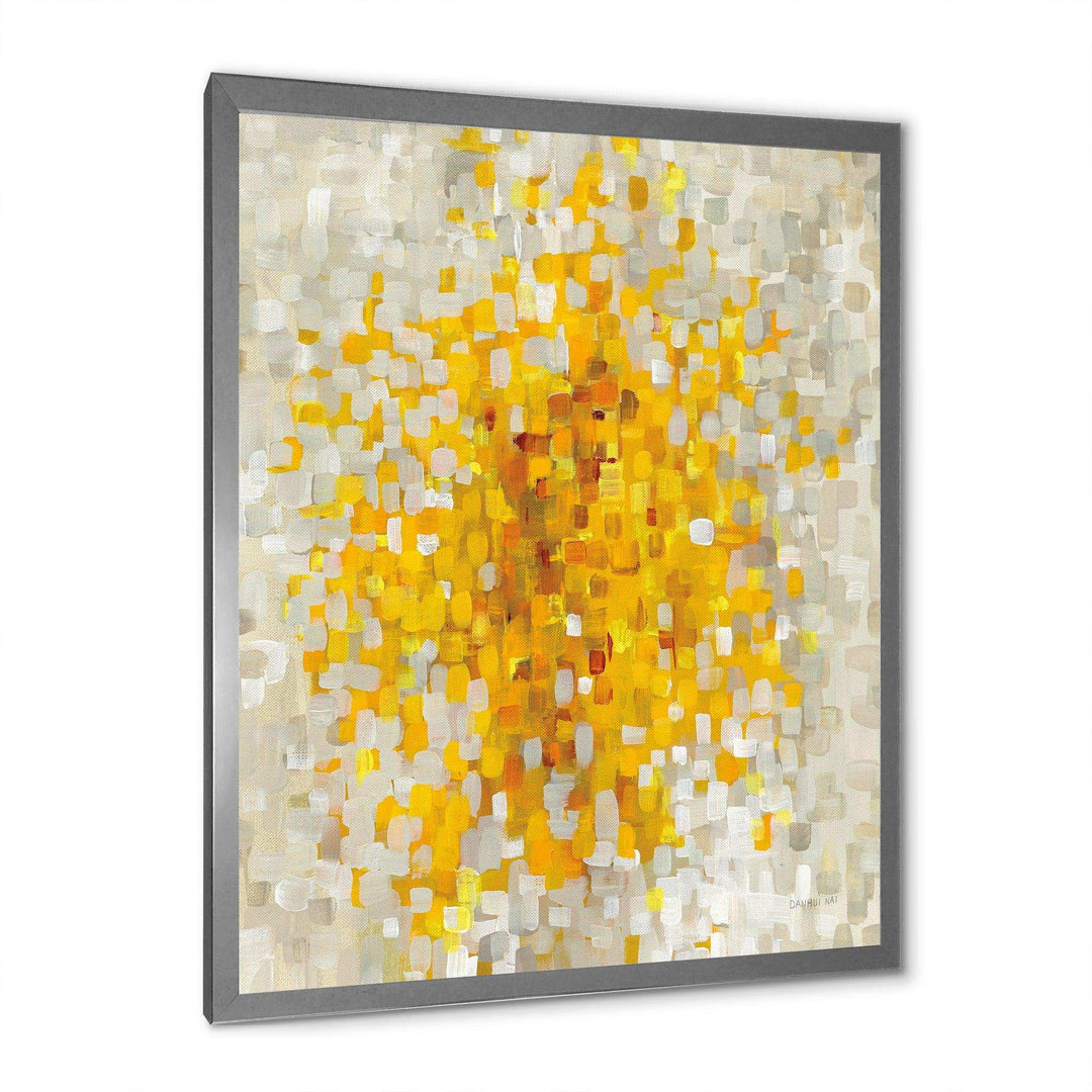 Glam Yellow Explosion Blocks - Modern Living Room Wall Decor