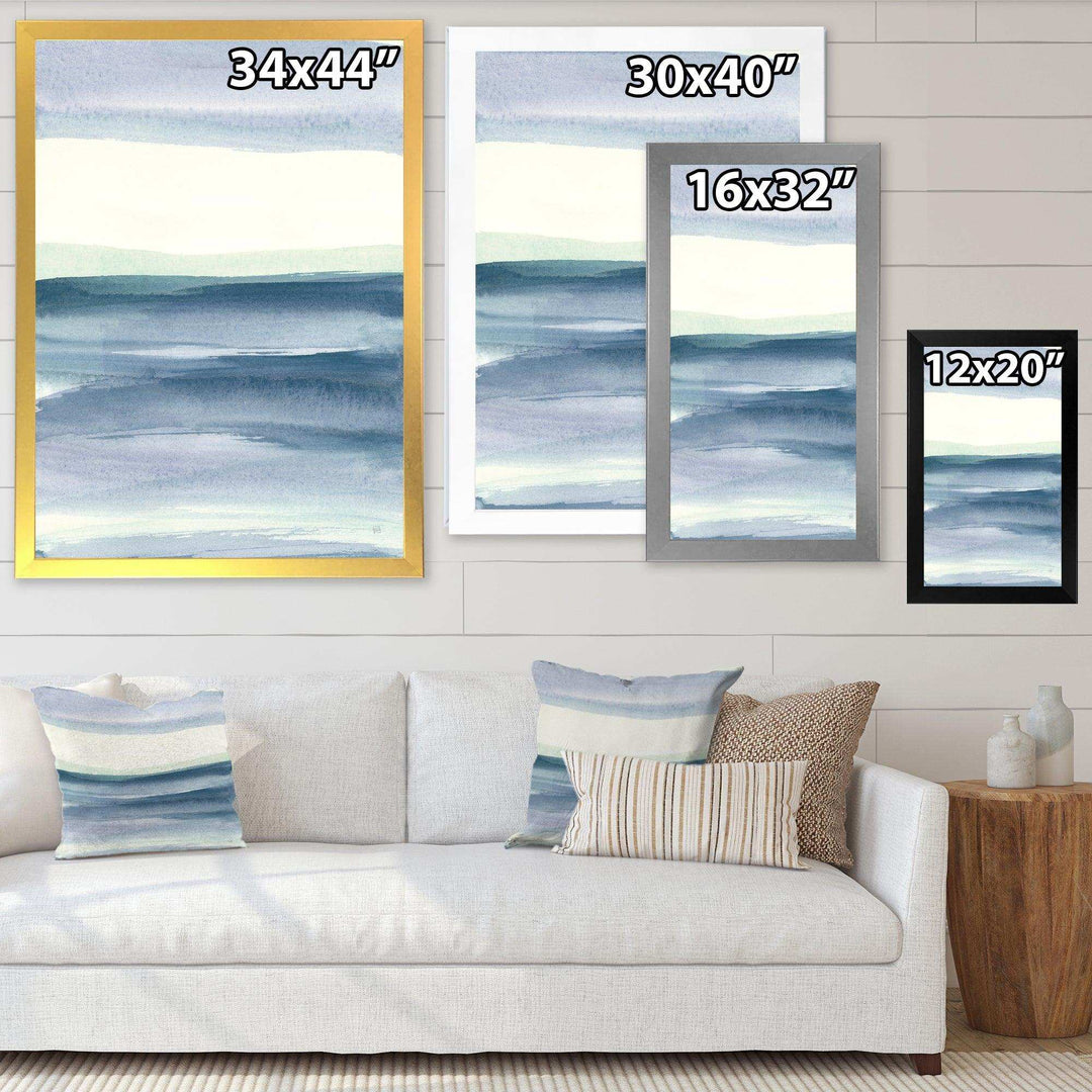 Mint Indigo Dawn I - Farmhouse Living Room Wall Decor