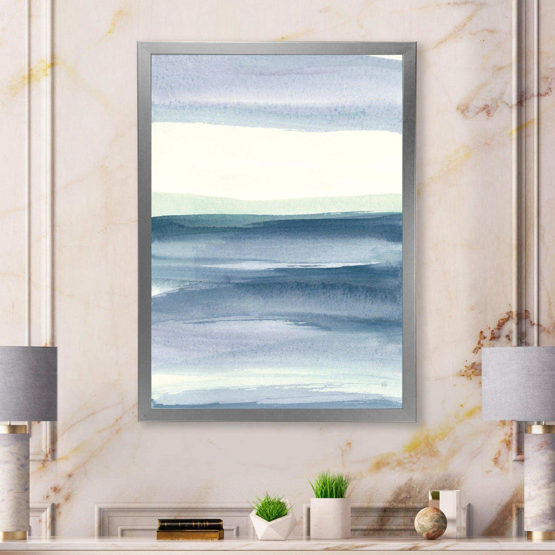 Mint Indigo Dawn I - Farmhouse Living Room Wall Decor