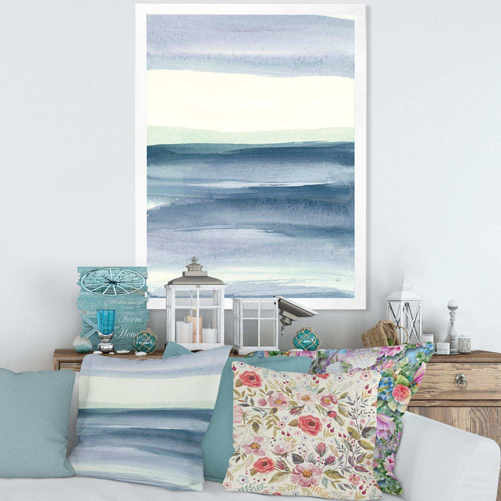 Mint Indigo Dawn I - Farmhouse Living Room Wall Decor