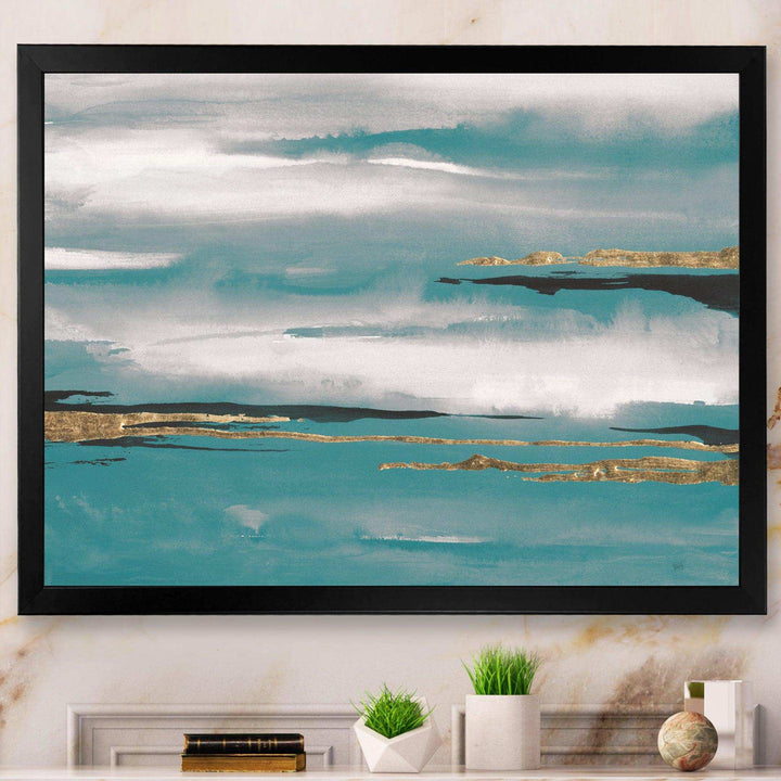 Glam Teal Watercolor II - Modern Canvas Wall Art