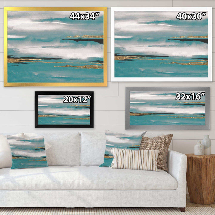 Glam Teal Watercolor II - Modern Canvas Wall Art