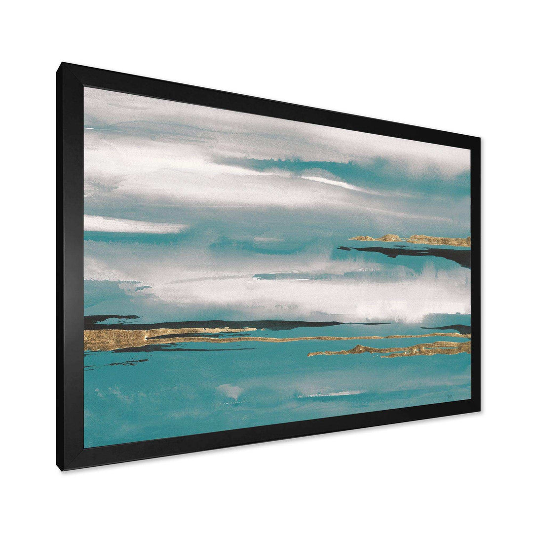Glam Teal Watercolor II - Modern Canvas Wall Art