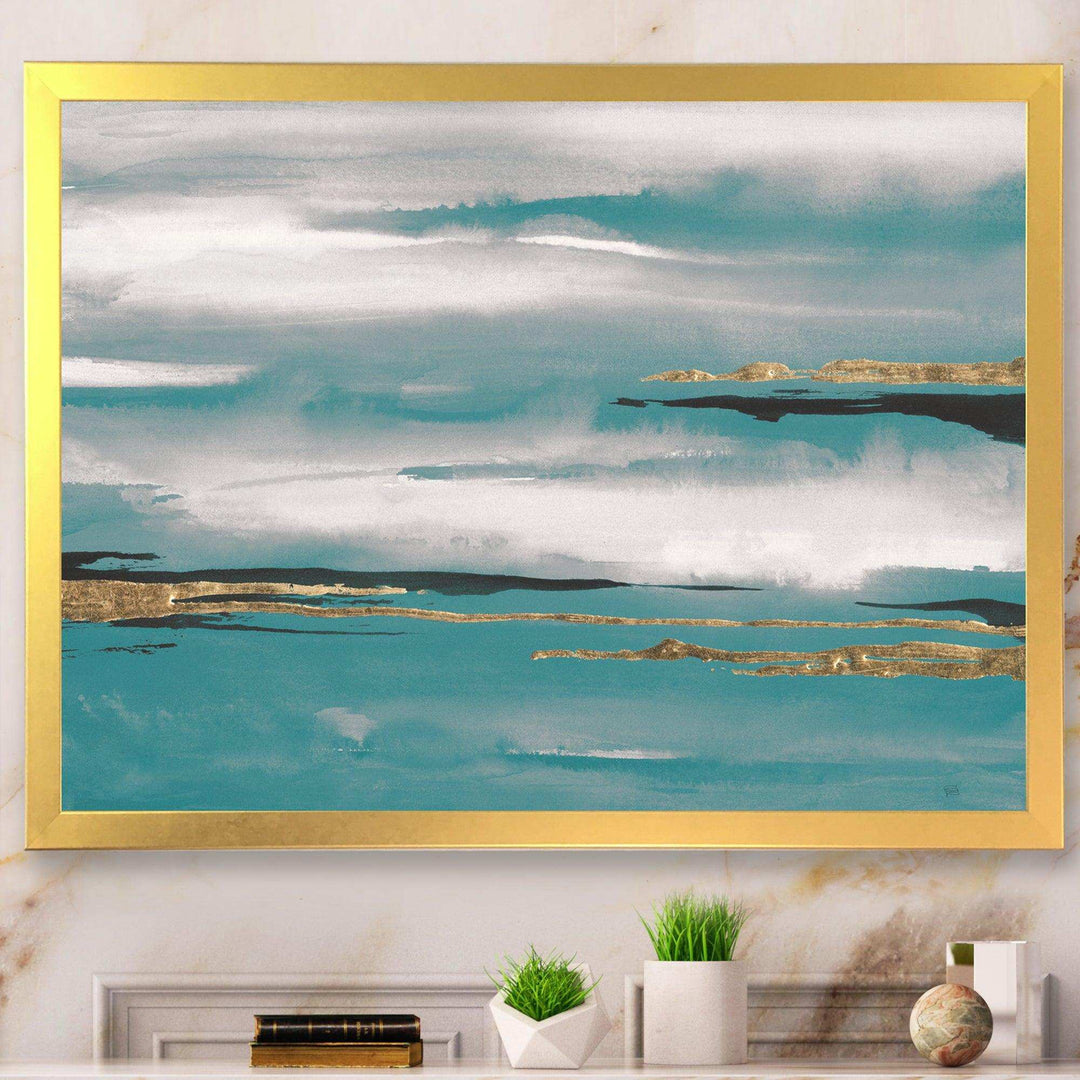 Glam Teal Watercolor II - Modern Canvas Wall Art