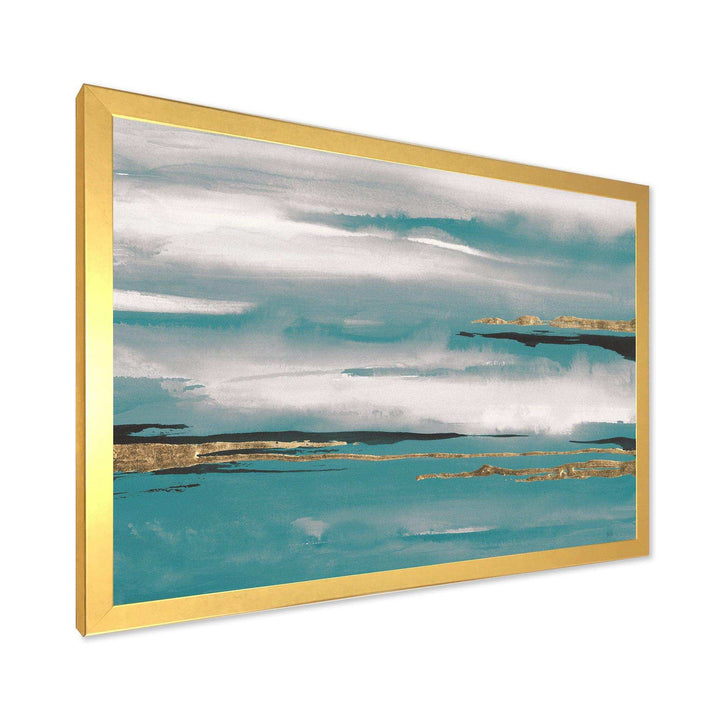Glam Teal Watercolor II - Modern Canvas Wall Art
