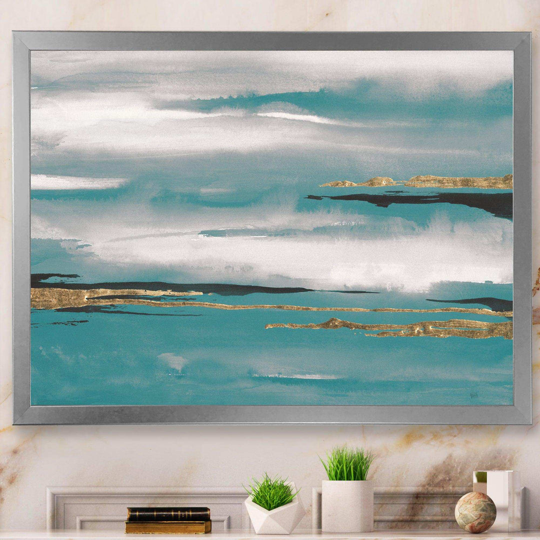 Glam Teal Watercolor II - Modern Canvas Wall Art