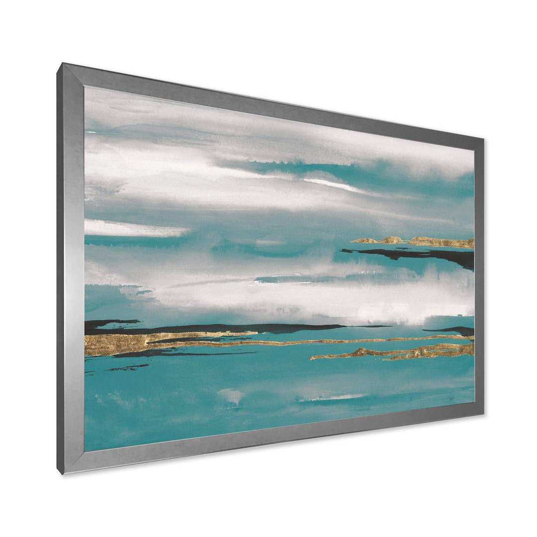 Glam Teal Watercolor II - Modern Canvas Wall Art