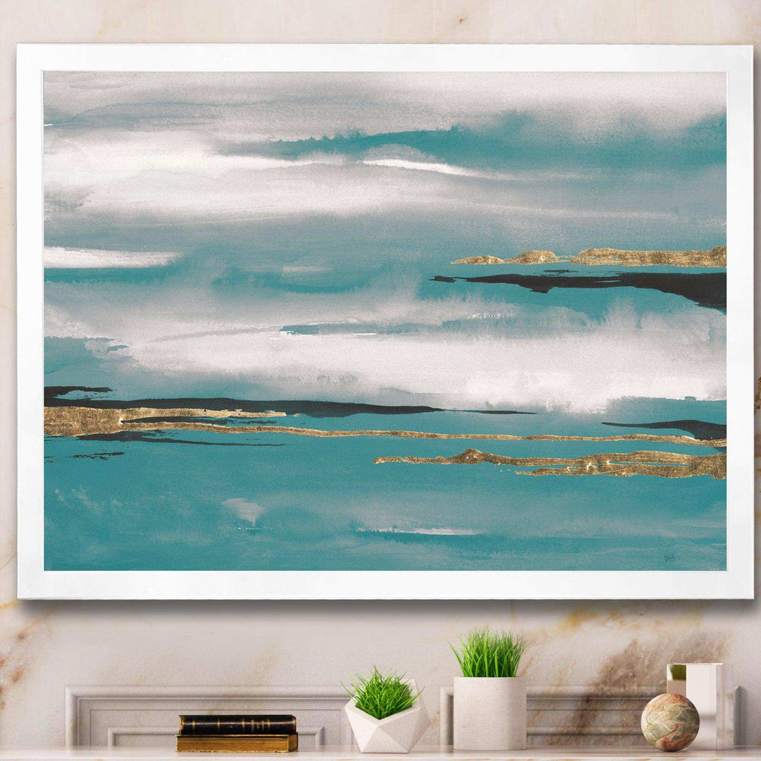 Glam Teal Watercolor II - Modern Canvas Wall Art