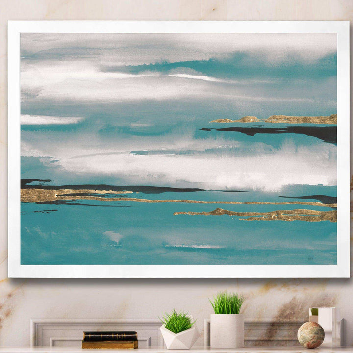 Glam Teal Watercolor II - Modern Canvas Wall Art