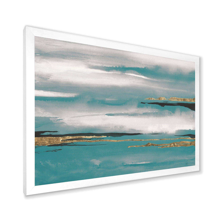 Glam Teal Watercolor II - Modern Canvas Wall Art