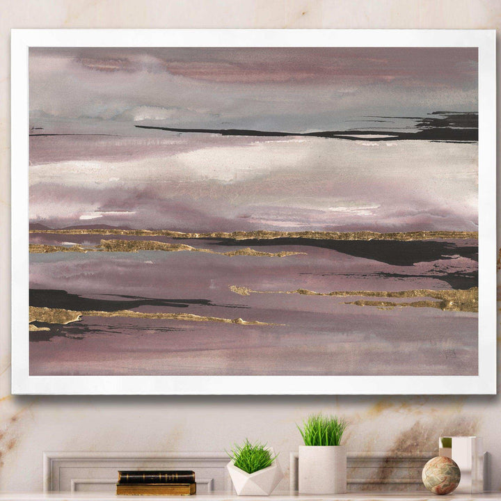 Purple Glam Storm III - Modern Bedroom Wall Art