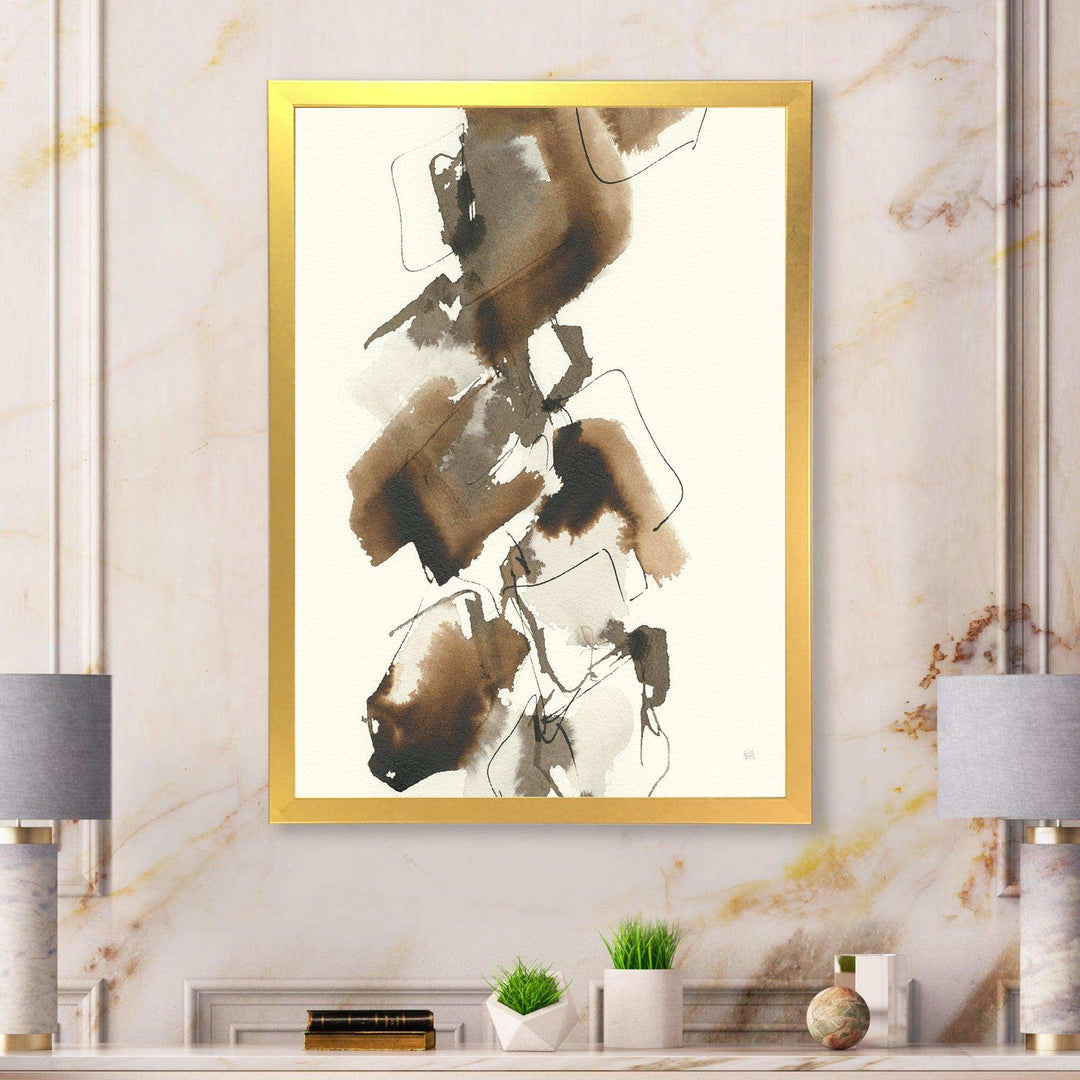 Gold Glam Squares I - Modern Bedroom Wall Art