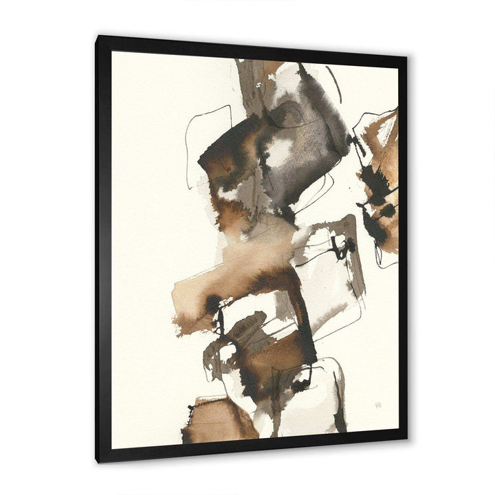 Gold Glam Squares II - Modern Living Room Wall Decor
