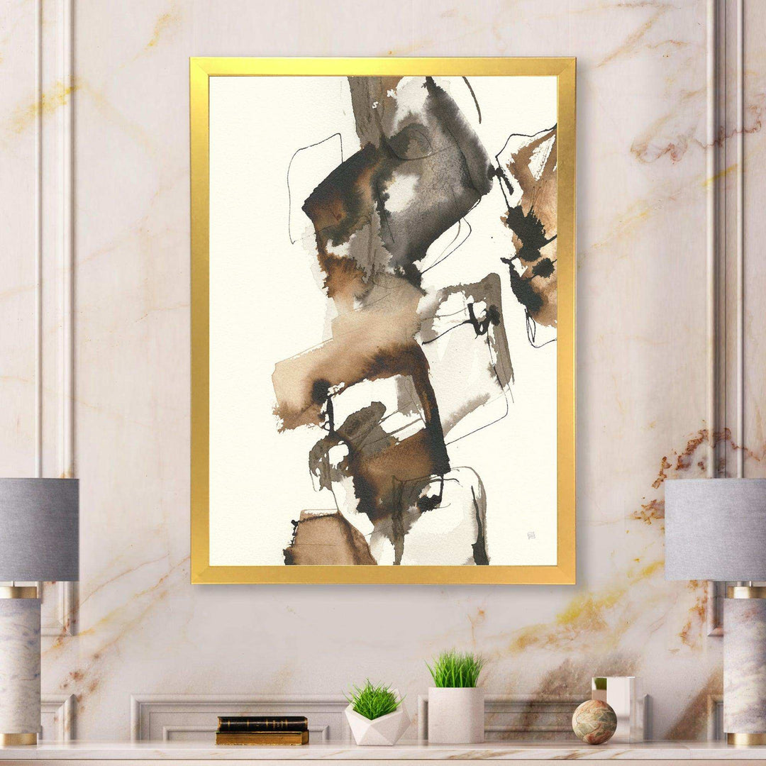 Gold Glam Squares II - Modern Living Room Wall Decor