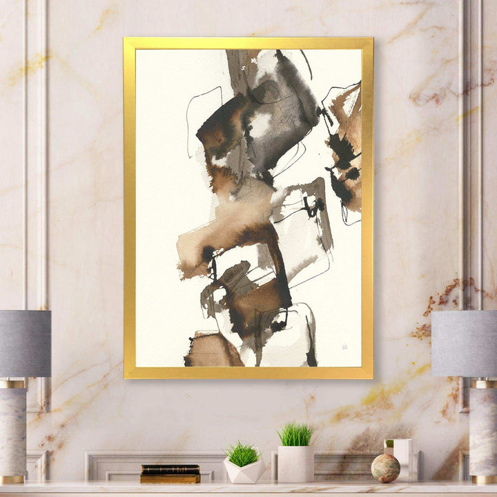 Gold Glam Squares II - Modern Living Room Wall Decor