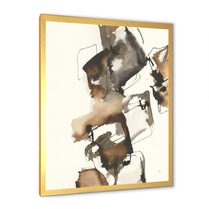 Gold Glam Squares II - Modern Living Room Wall Decor