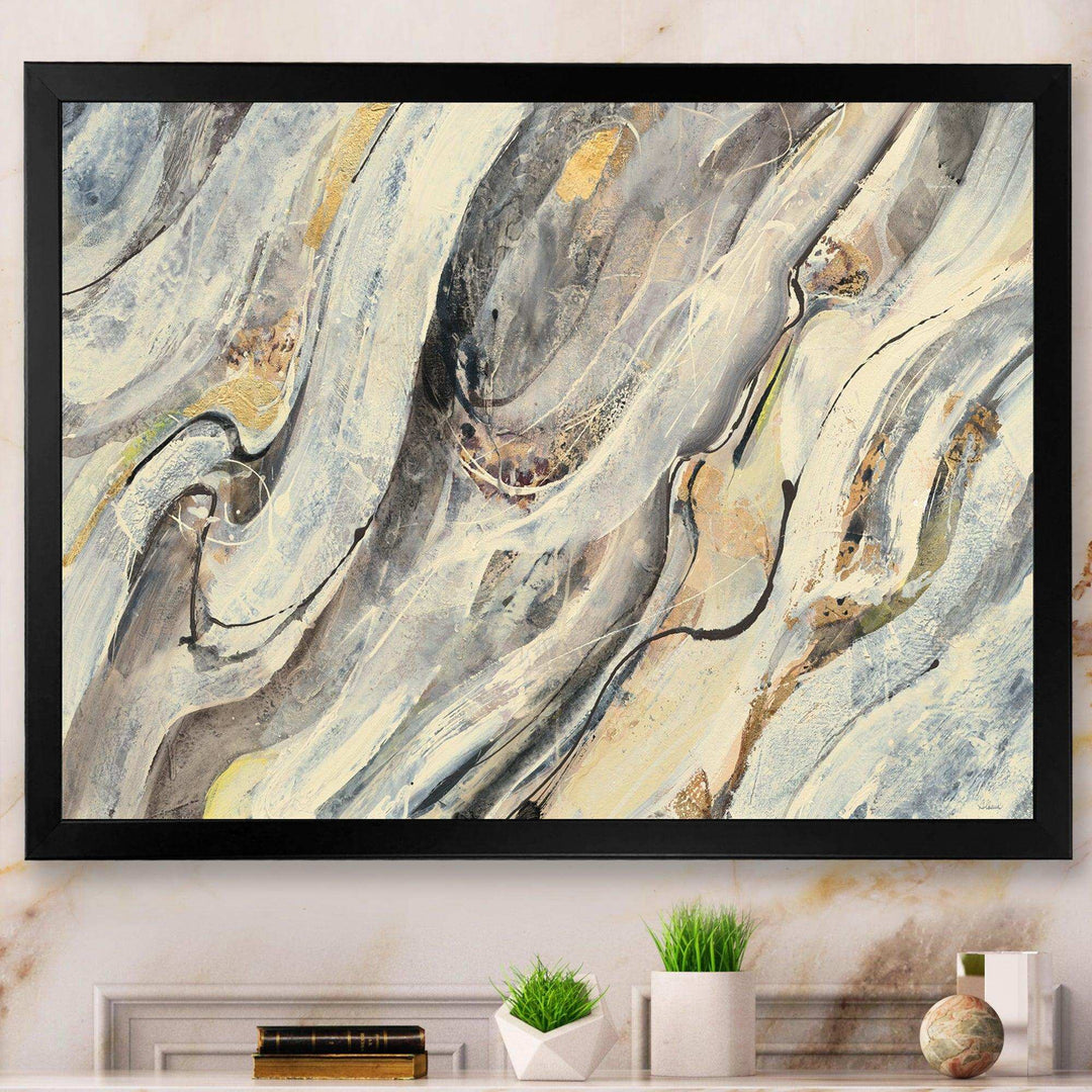Glam Golden Falls - Modern Bedroom Wall Art