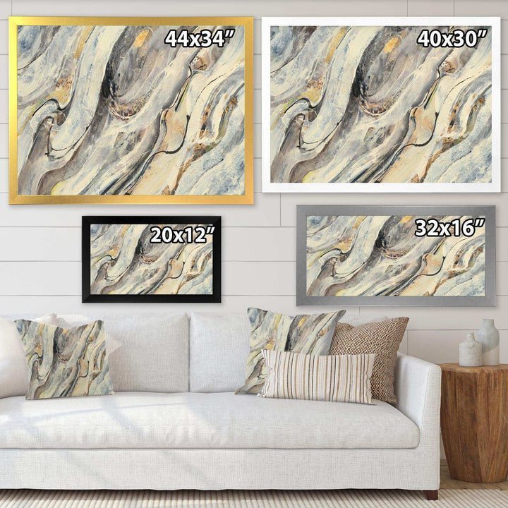 Glam Golden Falls - Modern Bedroom Wall Art