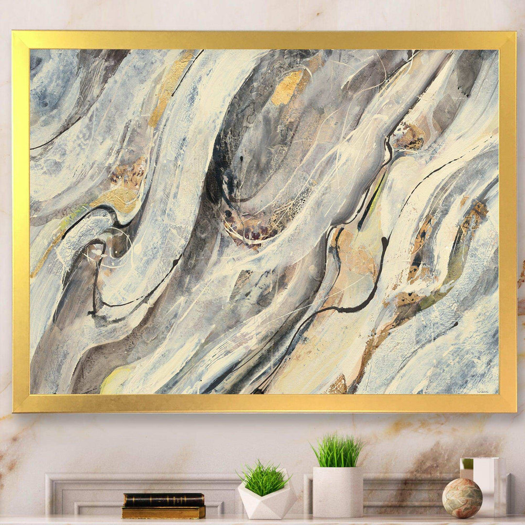 Glam Golden Falls - Modern Bedroom Wall Art