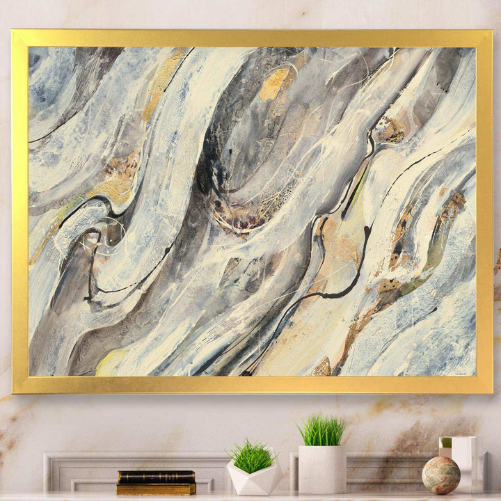 Glam Golden Falls - Modern Bedroom Wall Art
