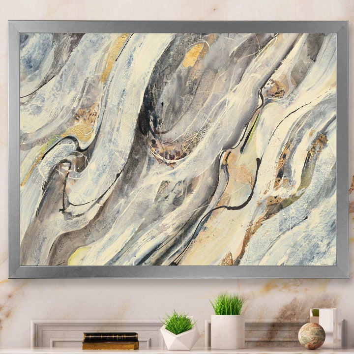 Glam Golden Falls - Modern Bedroom Wall Art