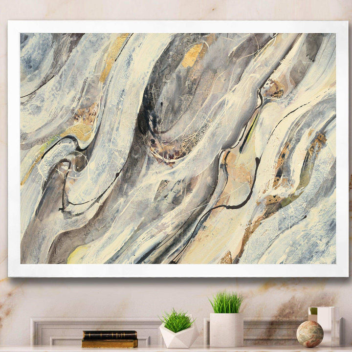 Glam Golden Falls - Modern Bedroom Wall Art