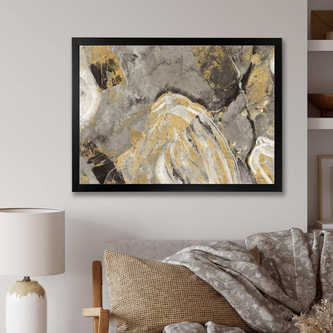 Painted Gold Stone - Cabin &amp; Lodge Canvas Wall Art