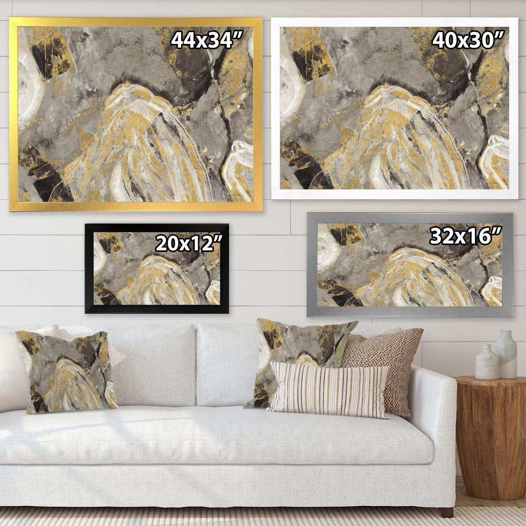 Painted Gold Stone - Cabin &amp; Lodge Canvas Wall Art