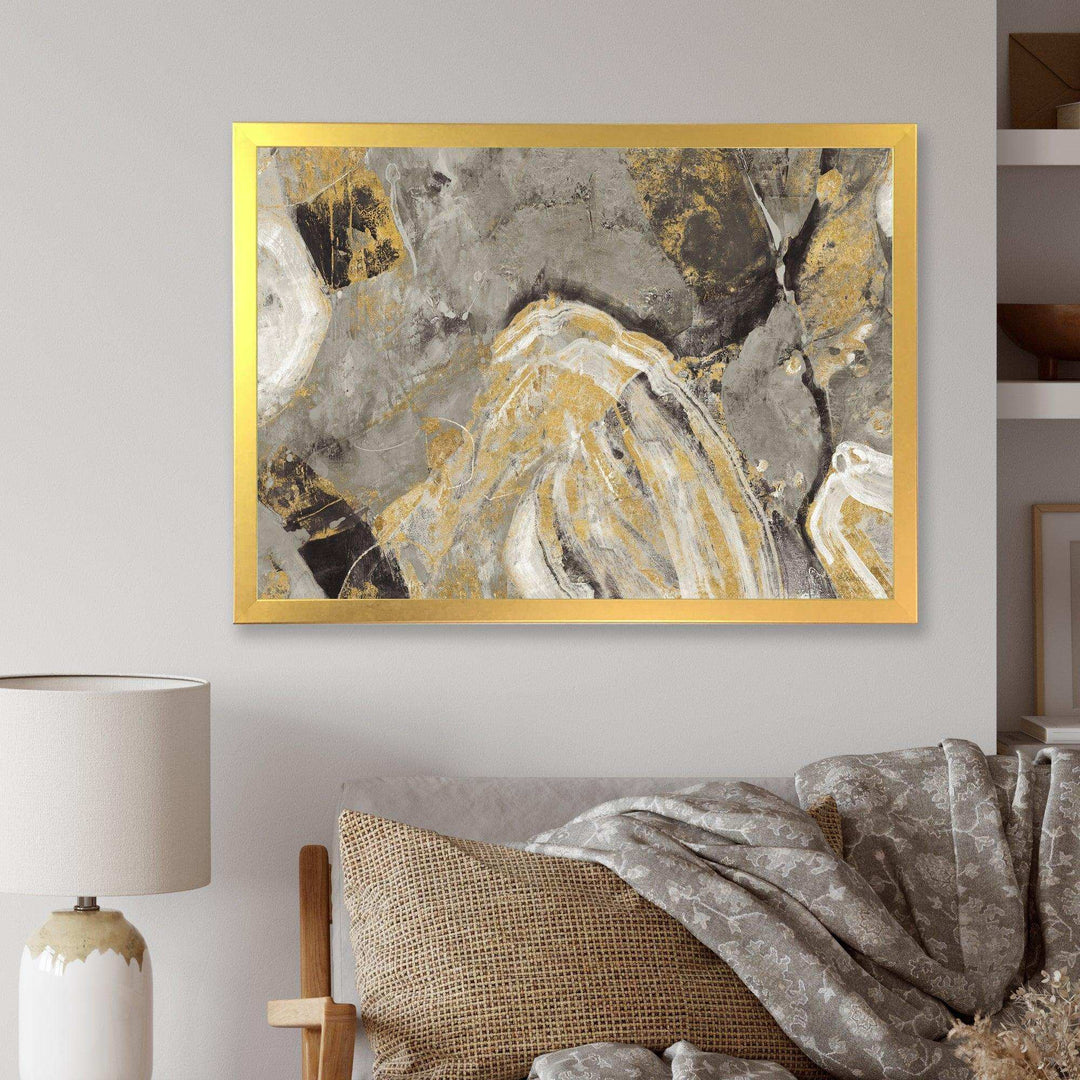 Painted Gold Stone - Cabin &amp; Lodge Canvas Wall Art