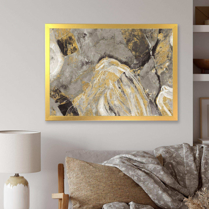 Painted Gold Stone - Cabin &amp; Lodge Canvas Wall Art