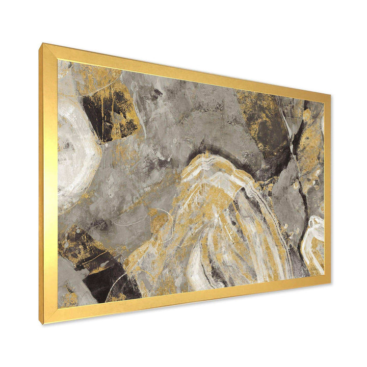 Painted Gold Stone - Cabin &amp; Lodge Canvas Wall Art