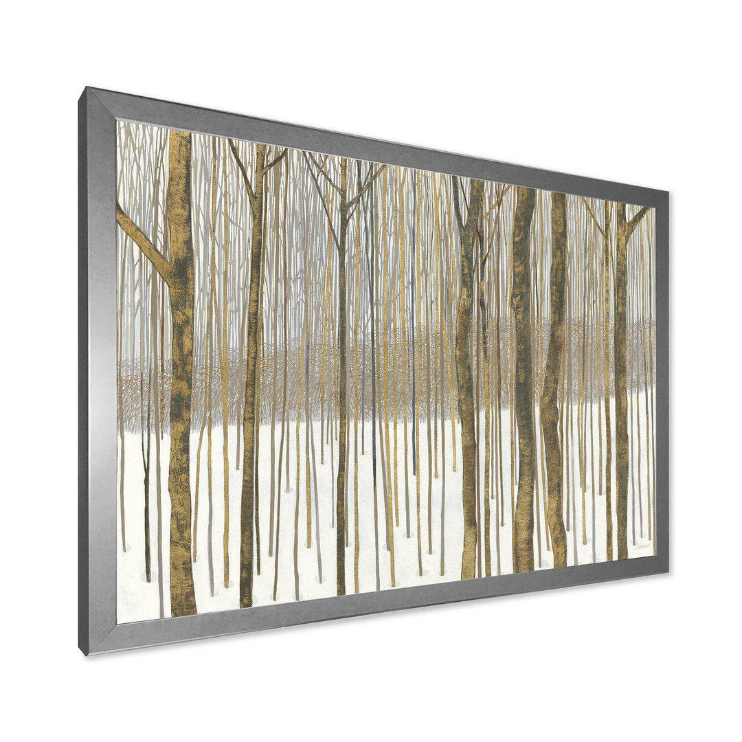 Forest in Winter Gold - Cabin &amp; Lodge Wall Art Prints