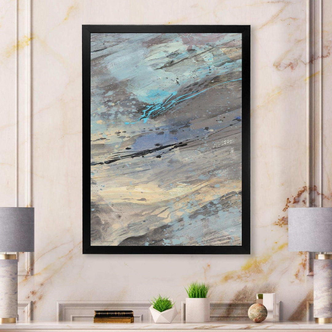 Rock Teal Panel I - Modern Living Room Wall Decor