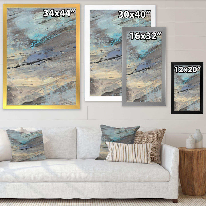 Rock Teal Panel I - Modern Living Room Wall Decor