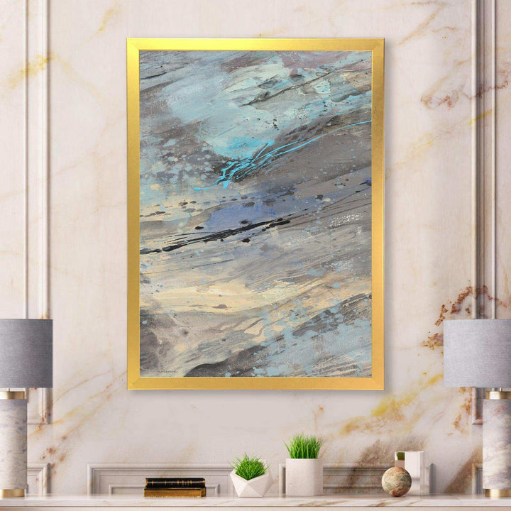 Rock Teal Panel I - Modern Living Room Wall Decor