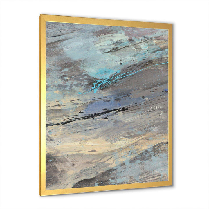 Rock Teal Panel I - Modern Living Room Wall Decor