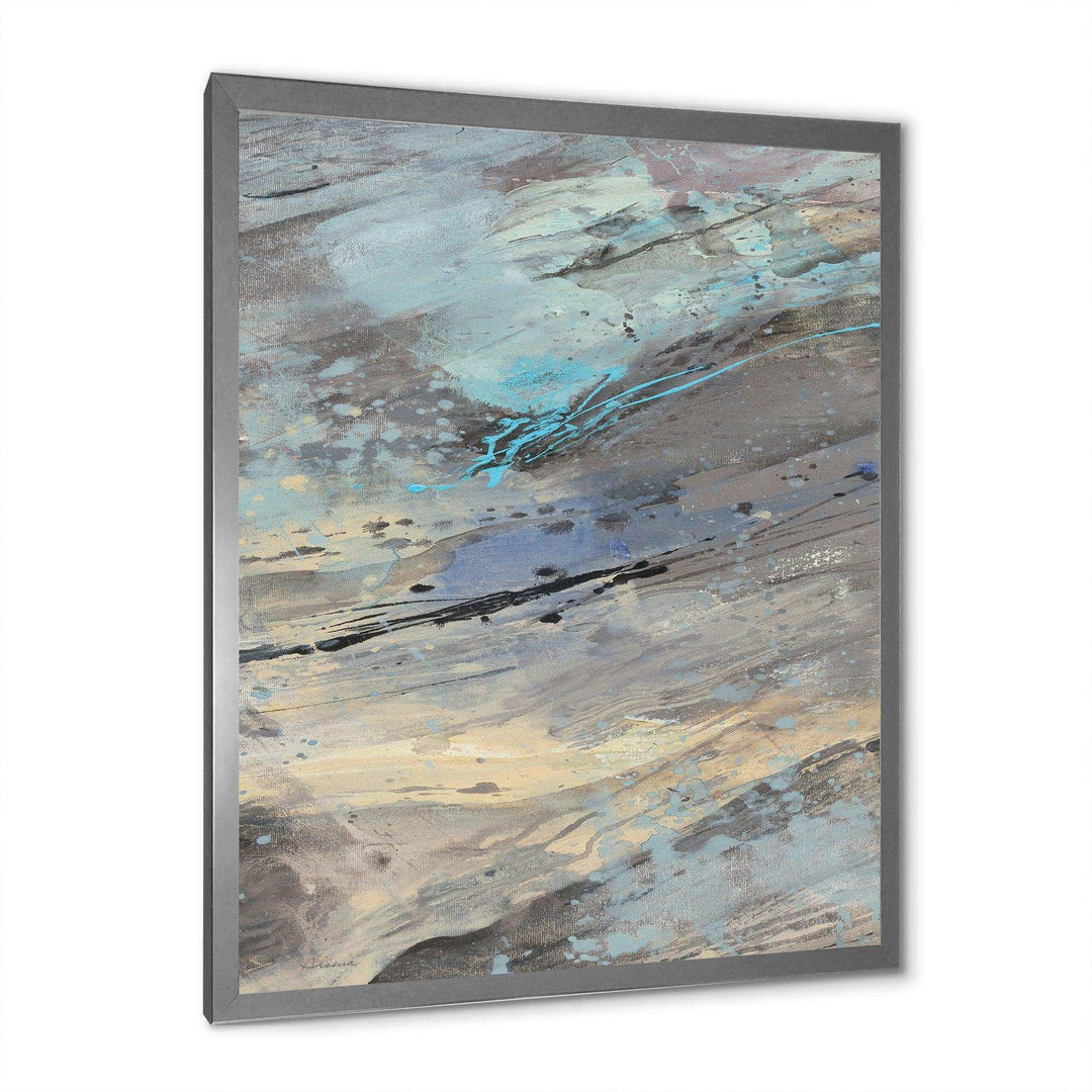 Rock Teal Panel I - Modern Living Room Wall Decor