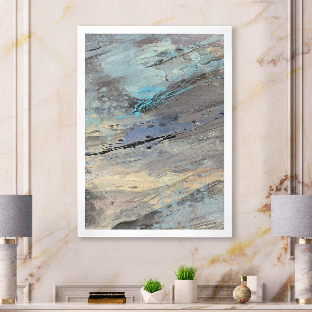 Rock Teal Panel I - Modern Living Room Wall Decor