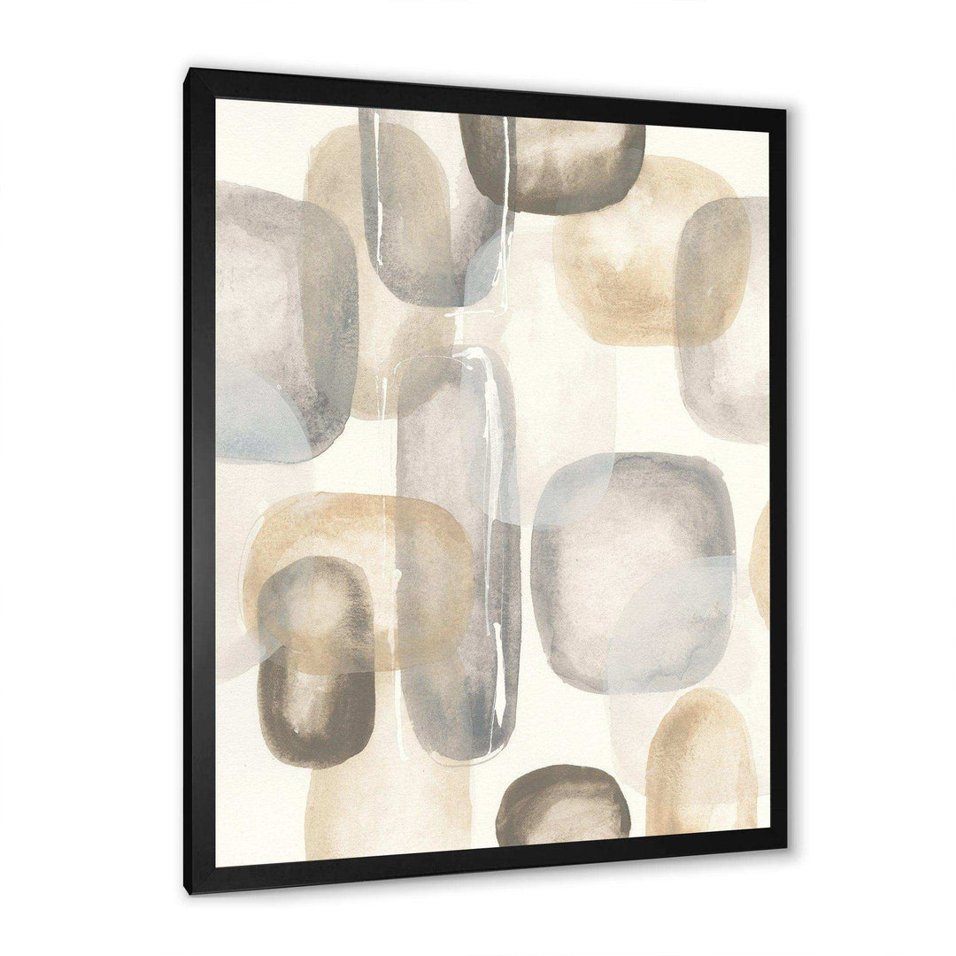 Neutral Oval Grey Stones I - Modern Canvas Wall Art