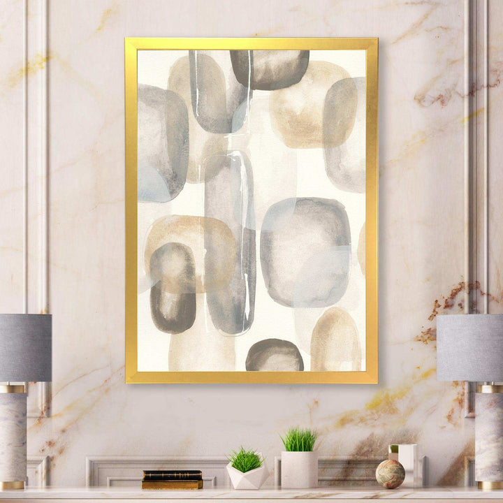 Neutral Oval Grey Stones I - Modern Canvas Wall Art