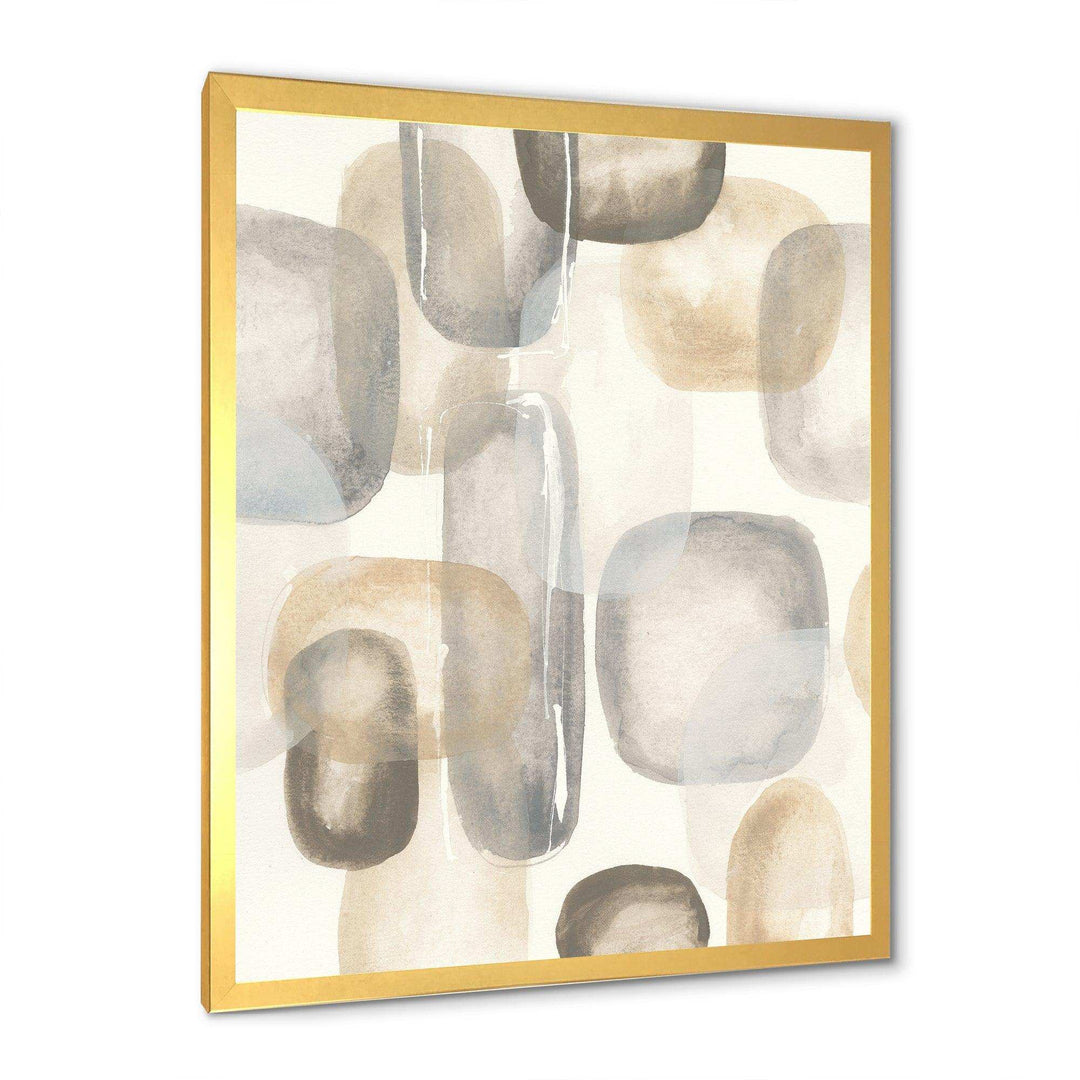 Neutral Oval Grey Stones I - Modern Canvas Wall Art