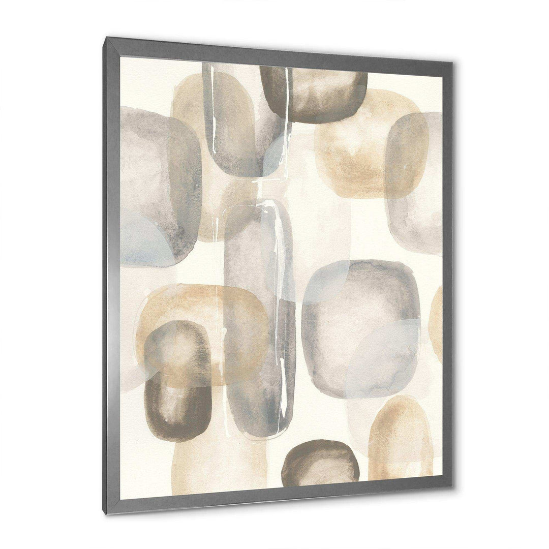 Neutral Oval Grey Stones I - Modern Canvas Wall Art