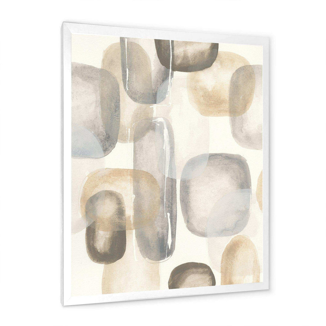 Neutral Oval Grey Stones I - Modern Canvas Wall Art