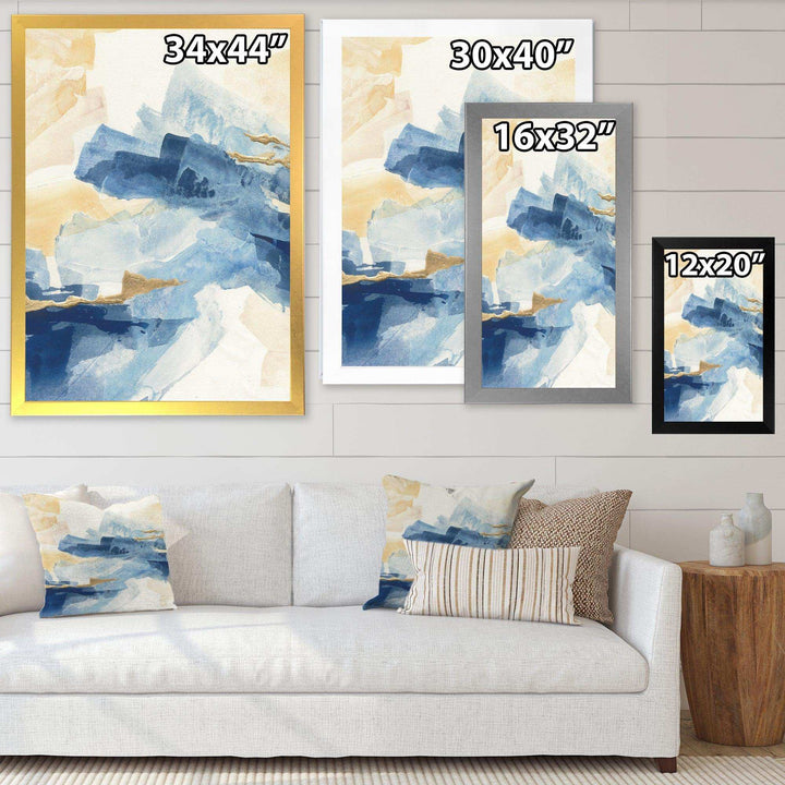 Metallic Gold Indigo II - Modern Living Room Wall Decor