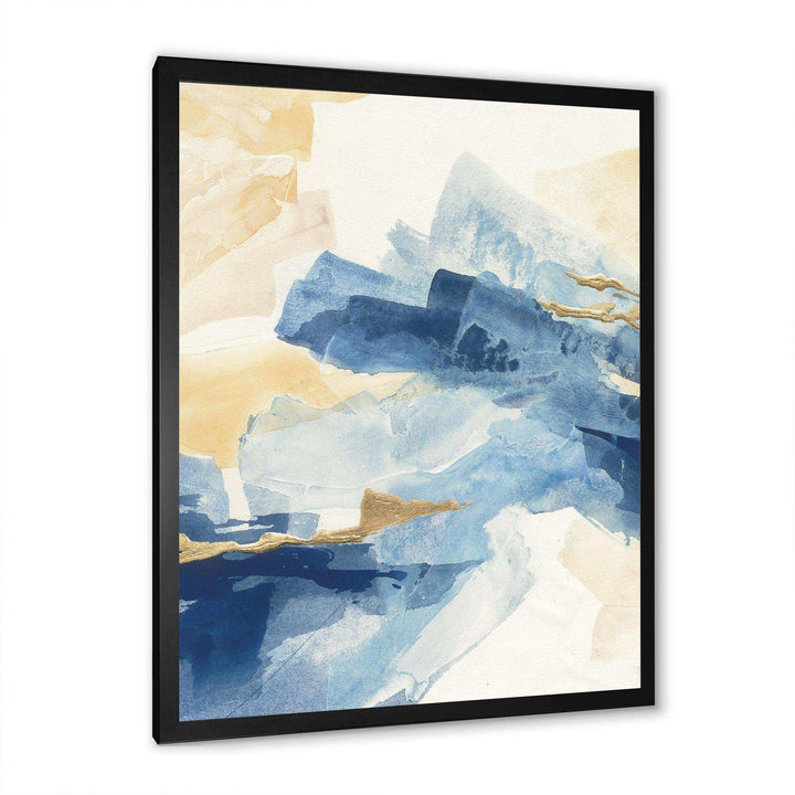 Metallic Gold Indigo II - Modern Living Room Wall Decor