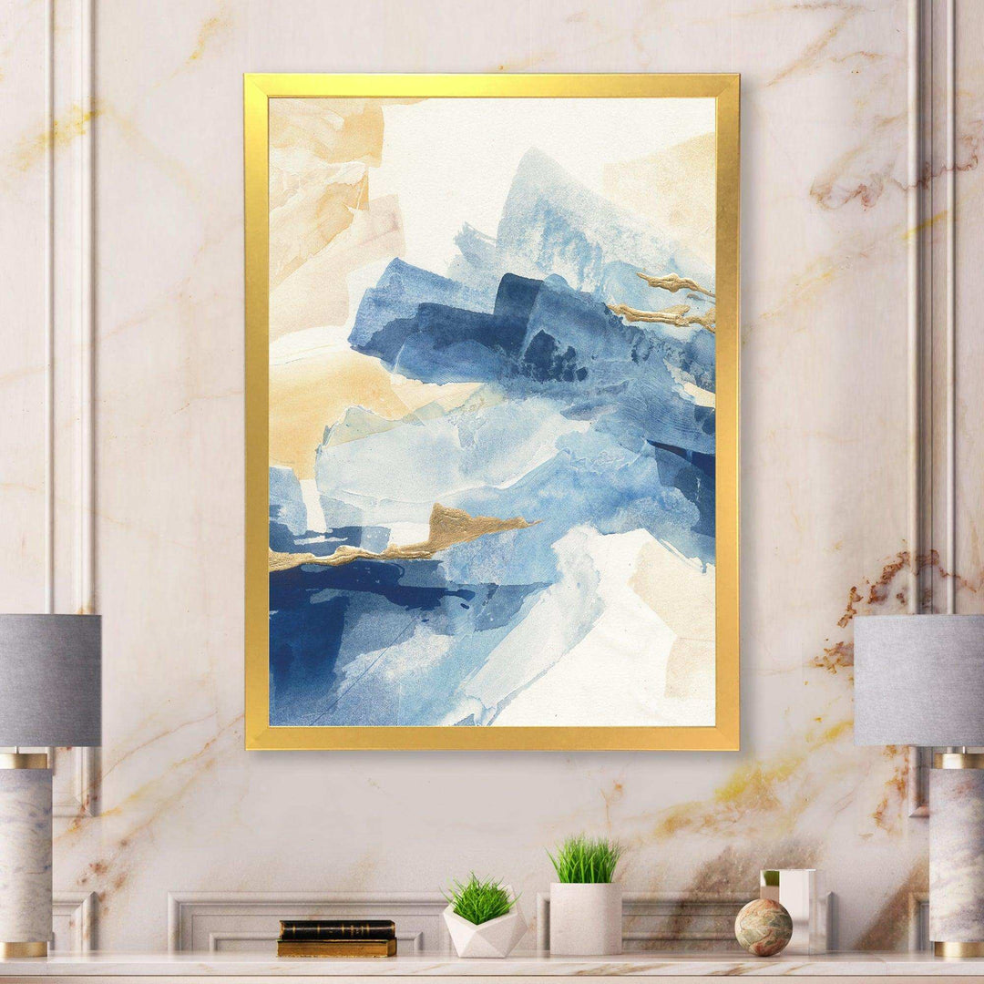 Metallic Gold Indigo II - Modern Living Room Wall Decor